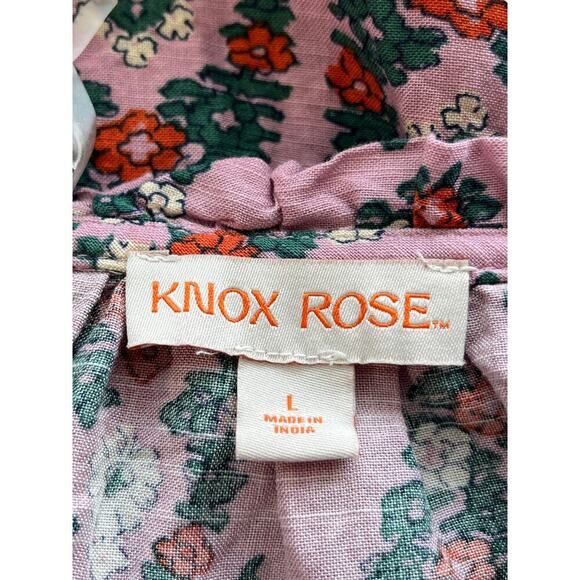 Knox Rosa Womens L Pink Boxy Loose Fitting V Neck Pockets Lagen Look Dress - Picture 4 of 8